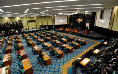 Suasana ruang sidang paripurna DPRD DKI Jakarta. (Foto: Antara/Wahyu Putro)